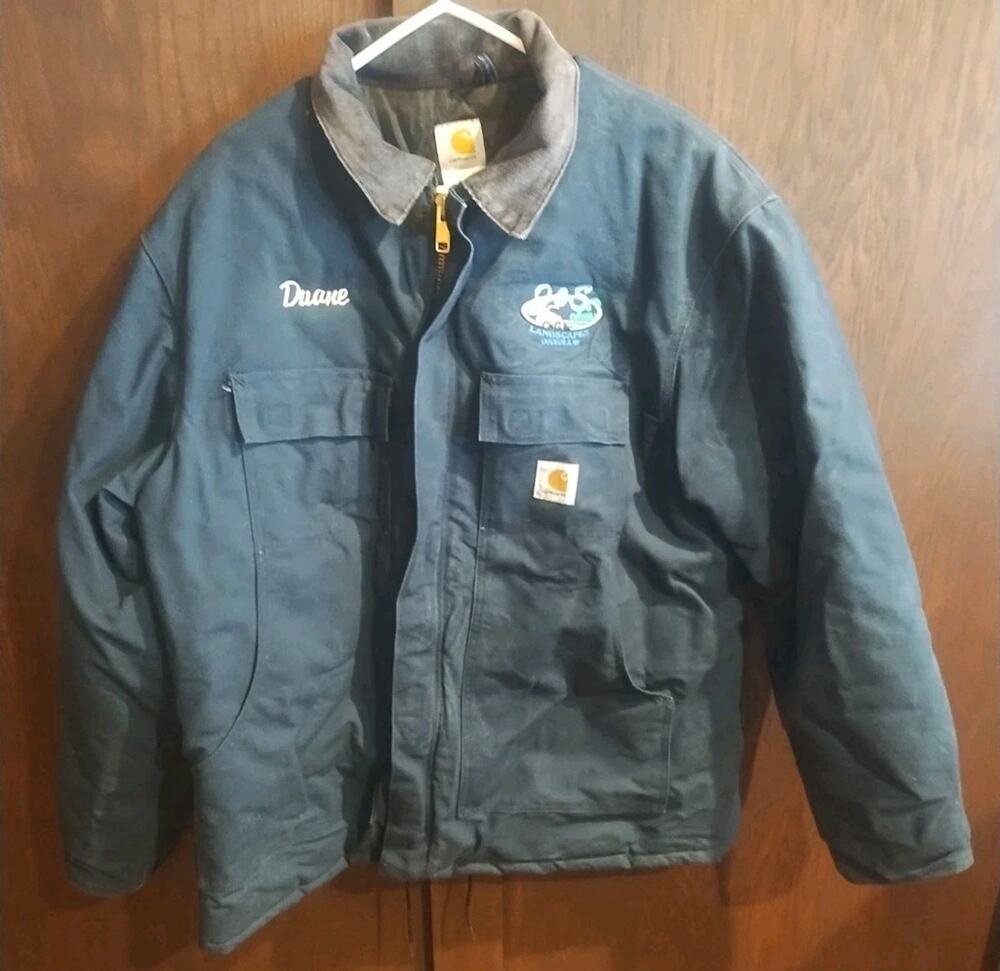 Carhartt Traditional Duck Canvas Quilted-Lined Arctic Coat Mens XXL Navy
